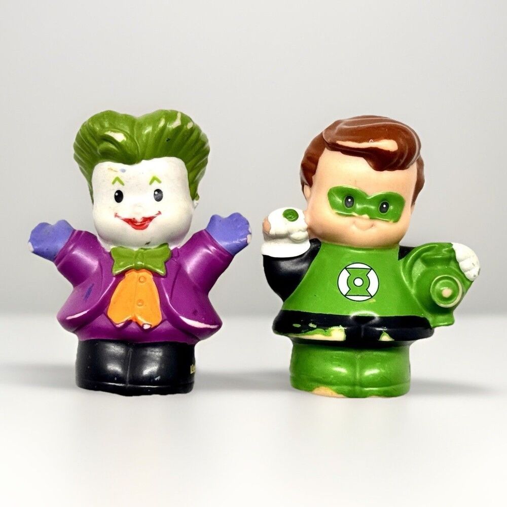 Fisher-Price Little People DC Super Friends Joker & Green Lantern Figures Lot‎